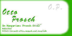 otto prosch business card